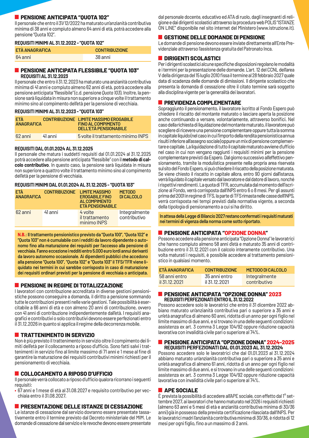 Campagna Pensioni SCUOLA 2027 volantino B